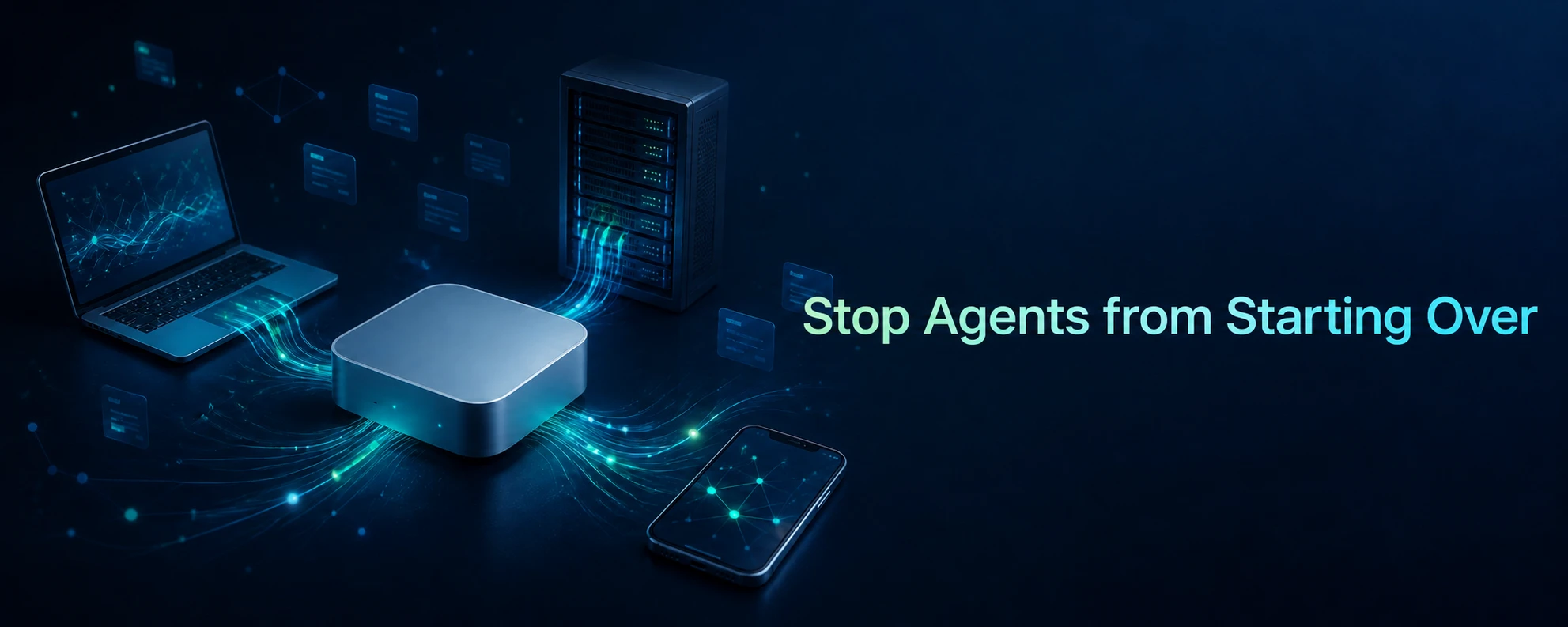 Using a Mac mini as an always-on Nowledge Mem hub, so a MacBook, a Linux server, a phone, and every connected agent draw on one long-term memory.